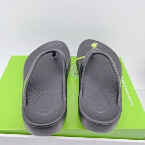 OOFOS OOlala Flip Flop Waterproof Thong Black Womens Size US 6/ EU 37 - Picture 5 of 9